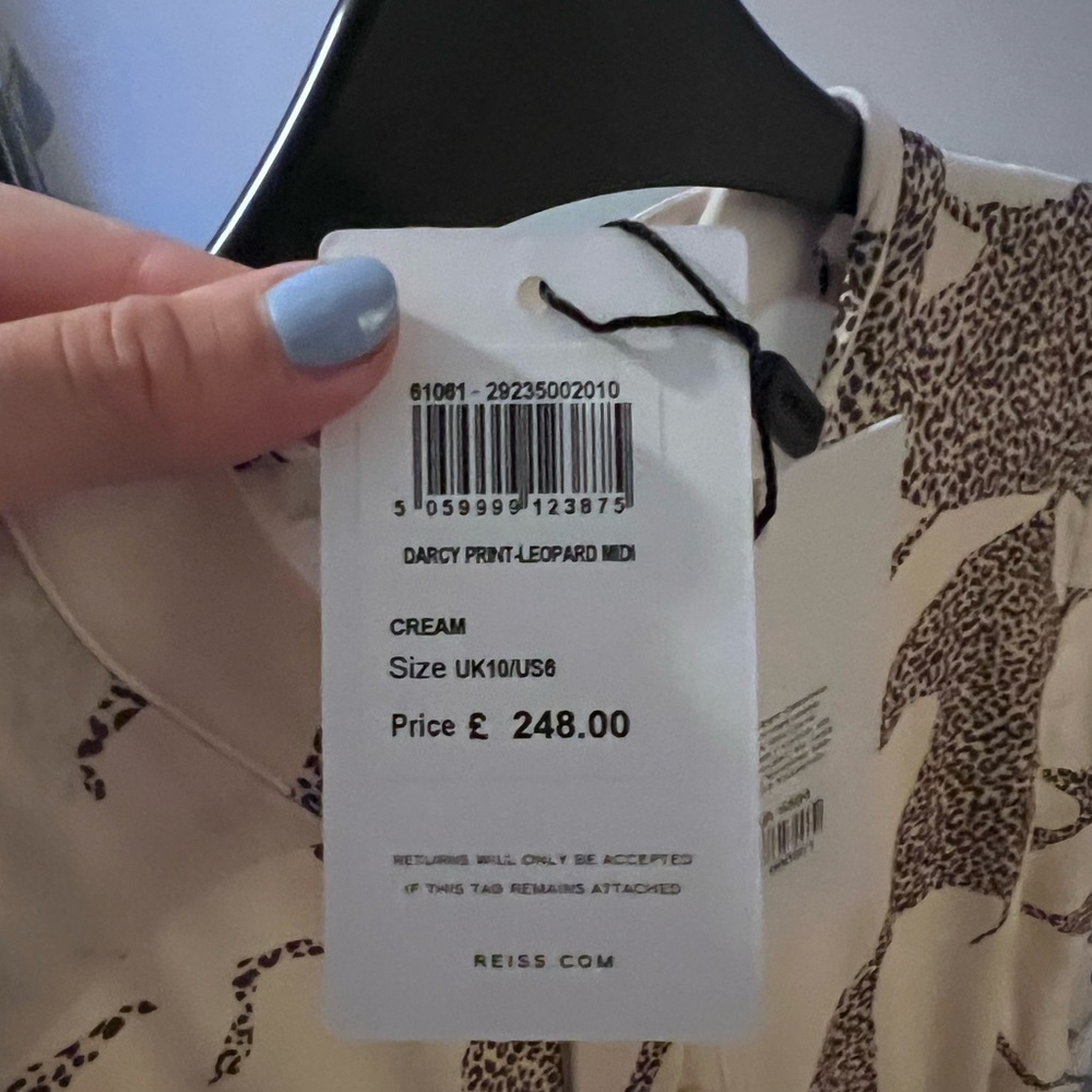 Reiss brand new leopard printed long sleeve dress - Picture 4 of 7